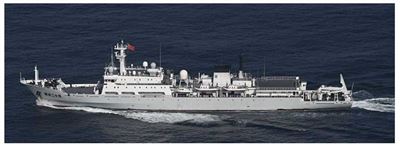 中共海測船闖領海 日機艦監控